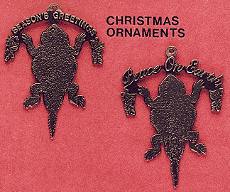 Horny Toad Christmas Ornaments - 3" (Pewter Only) - Click Image to Close