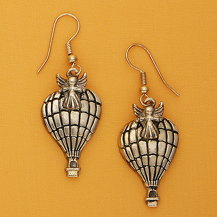 Balloon Angel Earrings - 1.25" - Click Image to Close