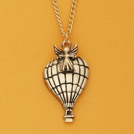 Balloon Angel Necklace 1.25" on 24" Chain - Click Image to Close