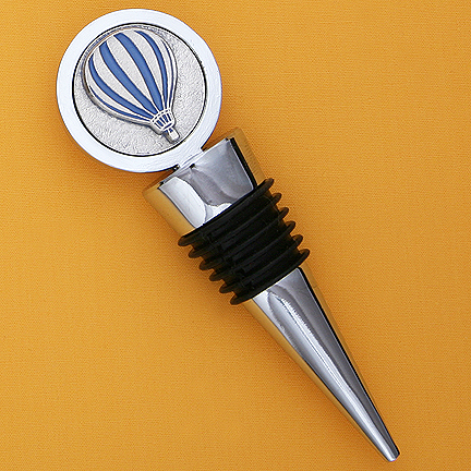 Silver-Plated Balloon Wine Bottle Stopper - 4" - Click Image to Close