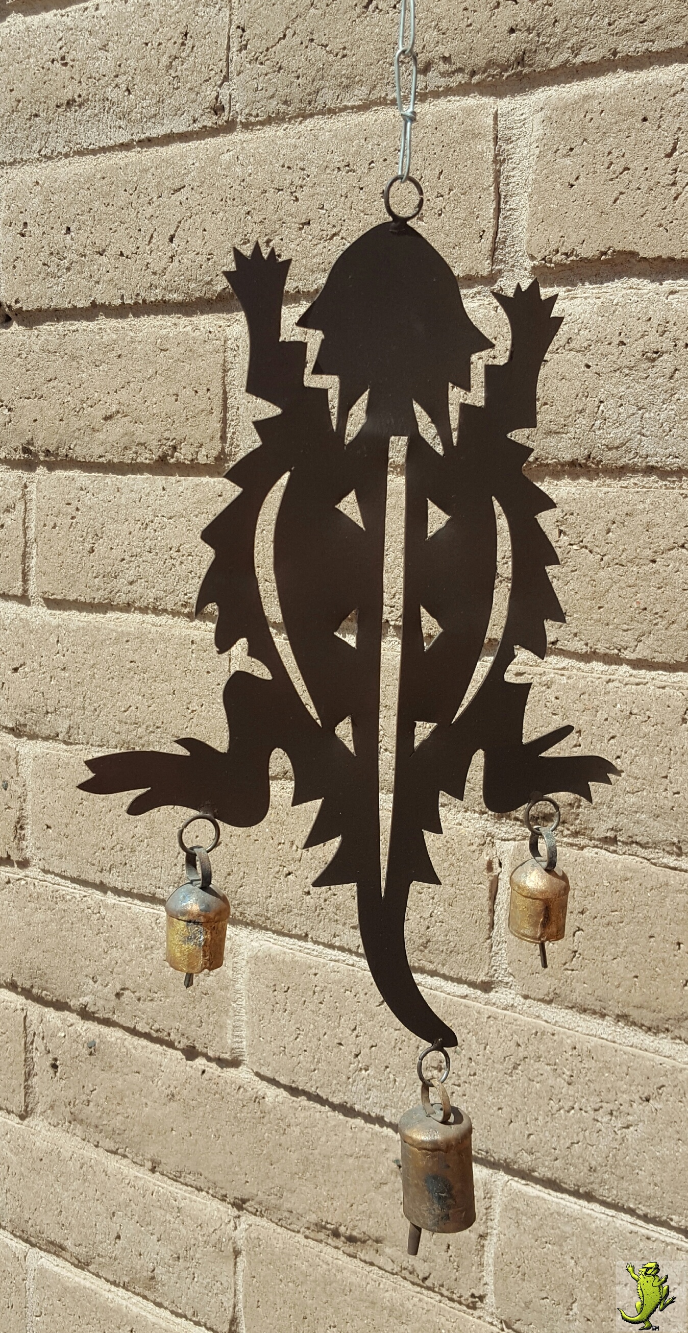 Horny Toad Wrought Iron Chimes - Click Image to Close