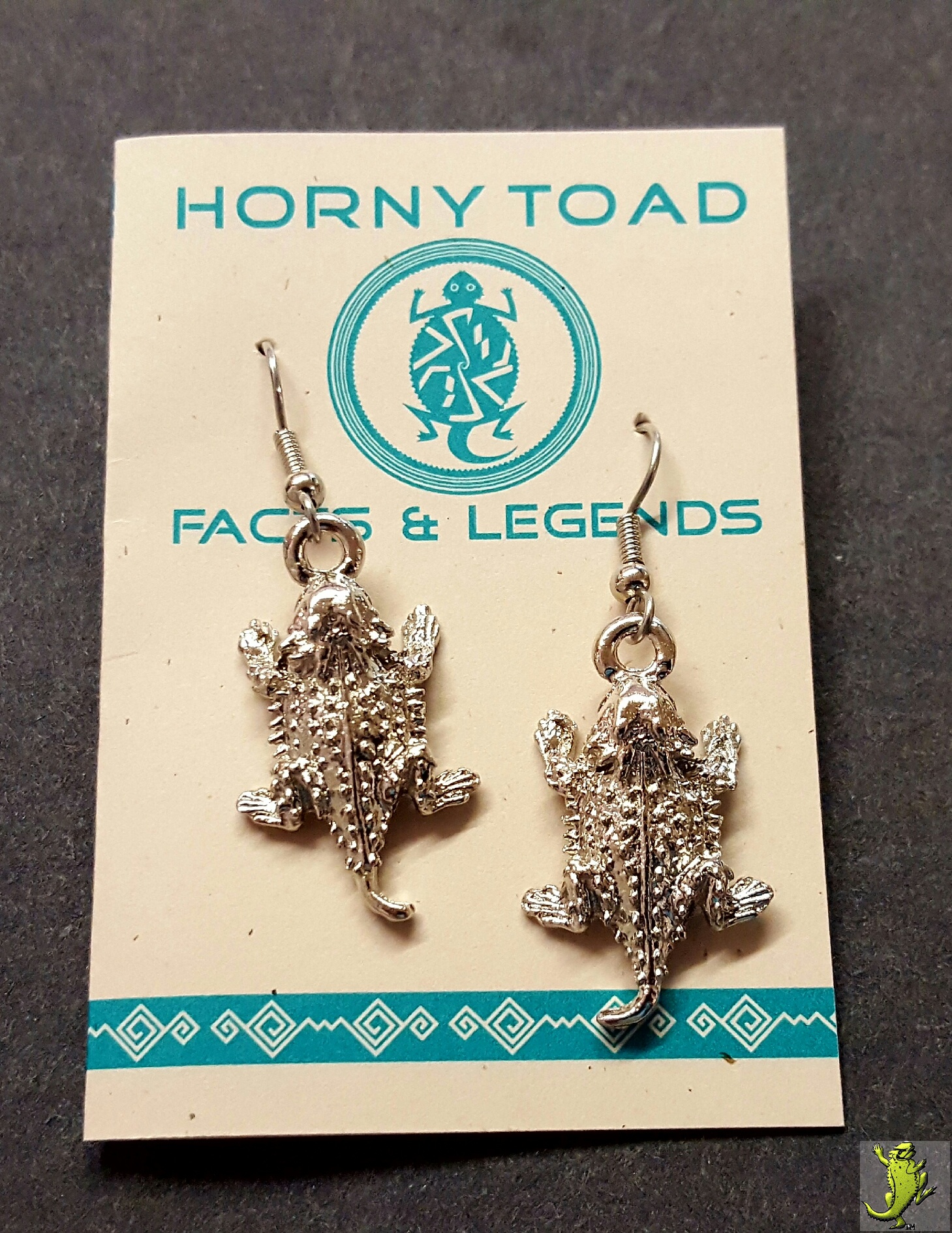 Horny Toad Earrings - 1" - Click Image to Close
