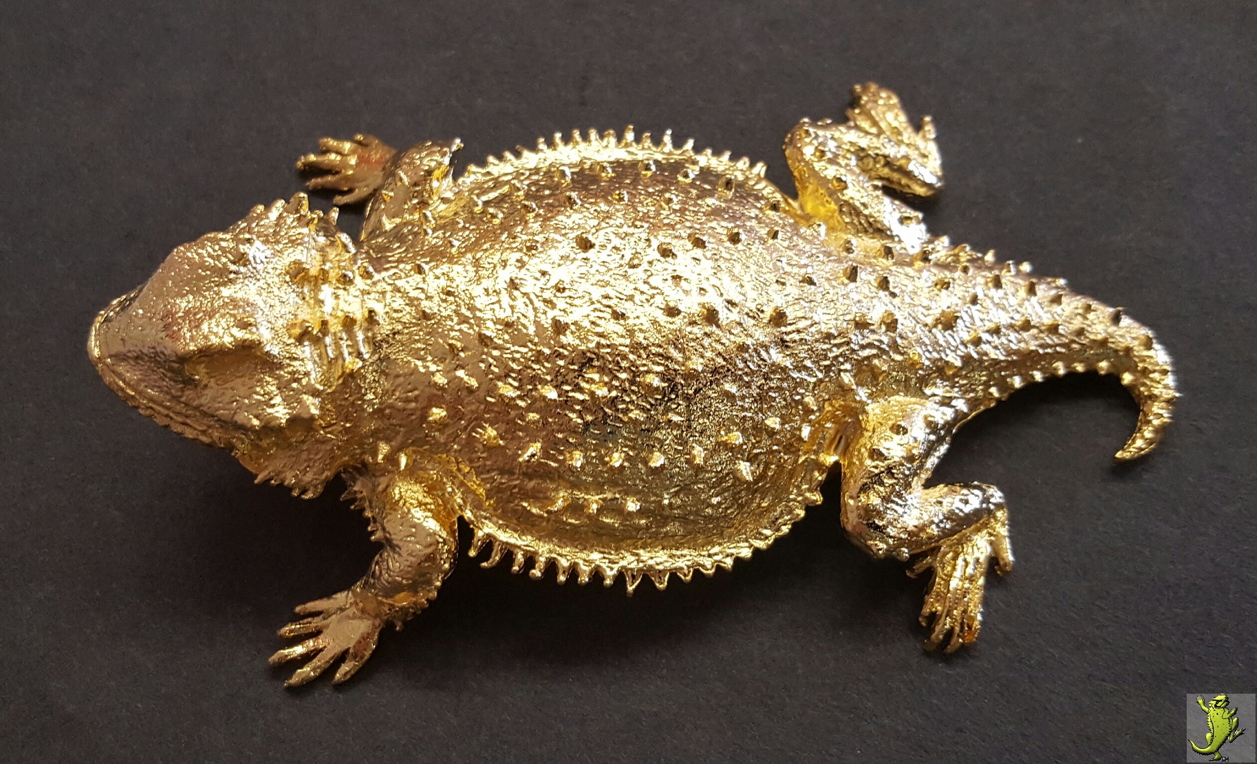Horny Toad Lg Hood Ornament / Paperweight - 4.5" (Short Horned) - Click Image to Close