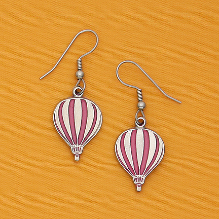Silver-Plated Colorful Balloon Earrings on French Hook - 3/4" - Click Image to Close
