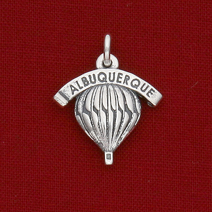 Sterling Silver "ALBUQUERQUE NM" Banner Charm - Click Image to Close