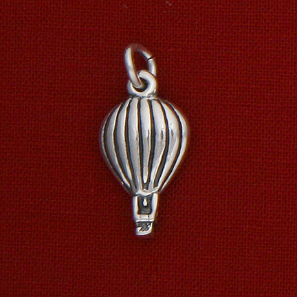 Sterling Silver Balloon Charm w/Stripes