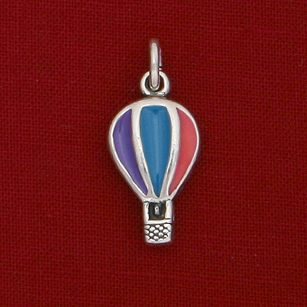 Sterling Silver Balloon Charm w/Enamel - Click Image to Close