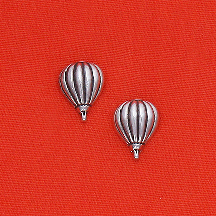 Sterling Silver Tiny Stud Balloon Earrings - 3/8" - Click Image to Close