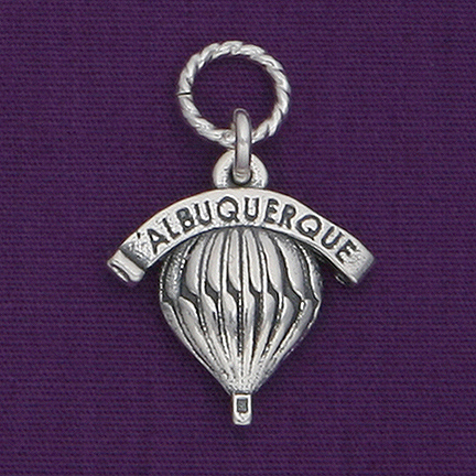 Sterling Silver Albuquerque New Mexico Banner Charm on Carrier