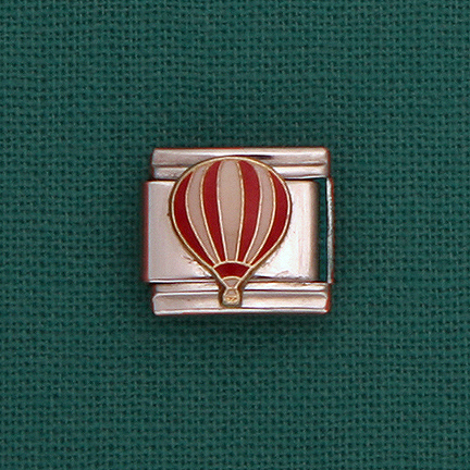 Stainless Steel Italian Charm - Red & White - Click Image to Close