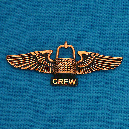 Small Crew Wings Pin with "CREW" - 2.25" - Click Image to Close