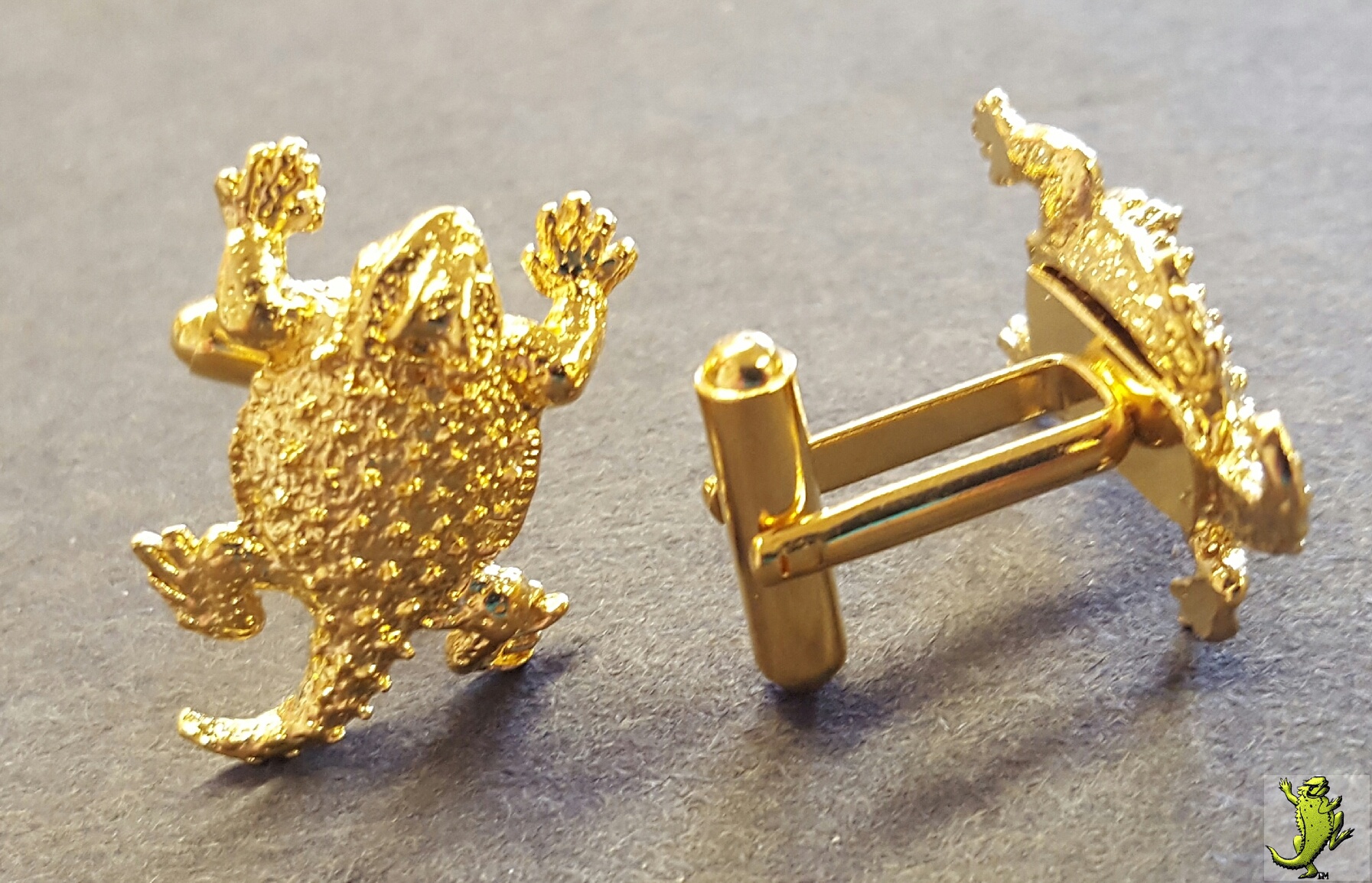 Horny Toad Cufflinks 1" Short Horned Toad