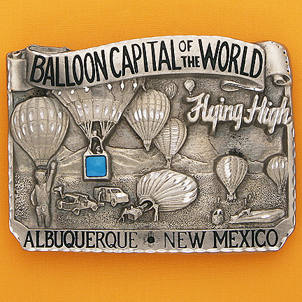 Belt Buckle w/ Turquoise-Colored Stone - 3.5" x 2.5"