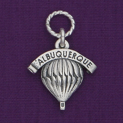 Sterling Silver Albuquerque New Mexico Banner Charm on Carrier