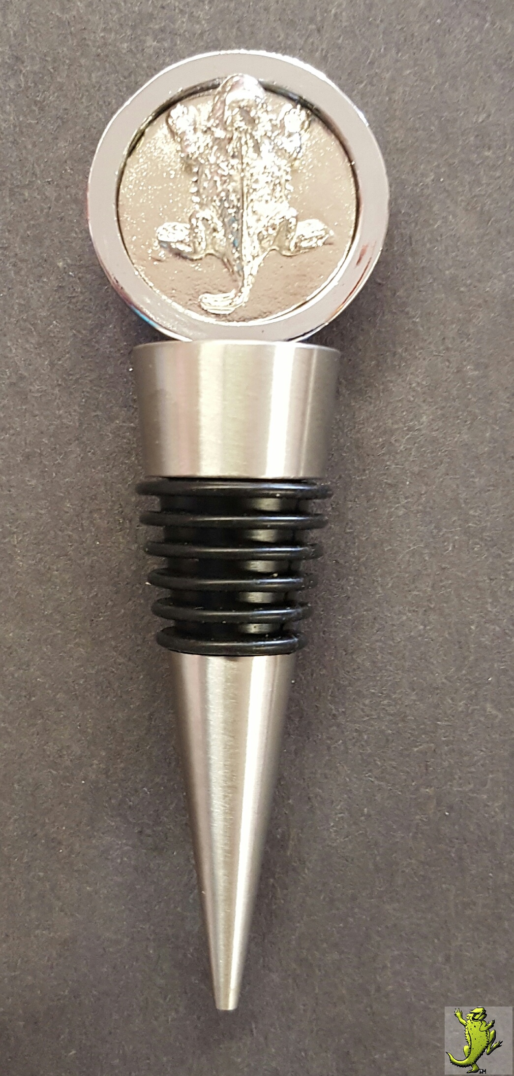 Horny Toad Wine Bottle Stopper Nickel